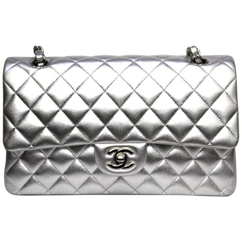 black silver chanel bag|metallic silver chanel bag.